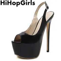 HiHopGirls/2018 г. летние однотонные туфли-лодочки в римском стиле с пряжкой, женские босоножки, пикантные туфли на высоком каблуке, модная женская