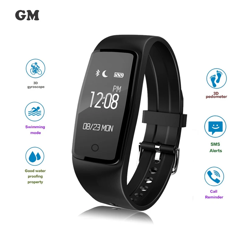 S1 Smart Band Wristband Bracelet Heart Rate Pedometer Fitness Tracker IP67 Waterproof Smartband For iOS Android
