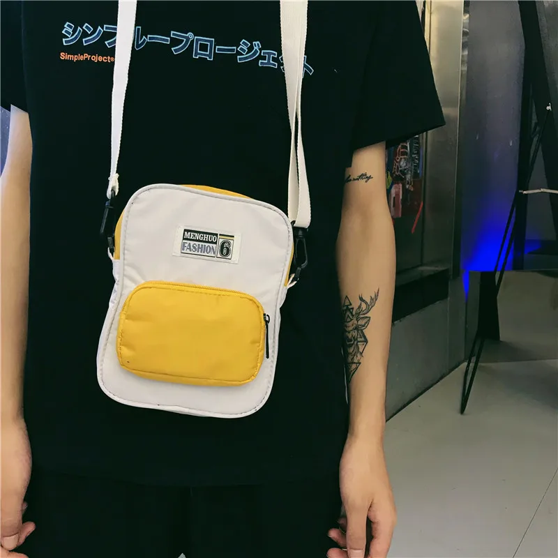 Menghuo Brand New Fashion Women Handbag Panelled Shoulder Bag Leisure Nylon Men Messenger Bag Female Crossbody Bags for Boys BagIMG_6053
