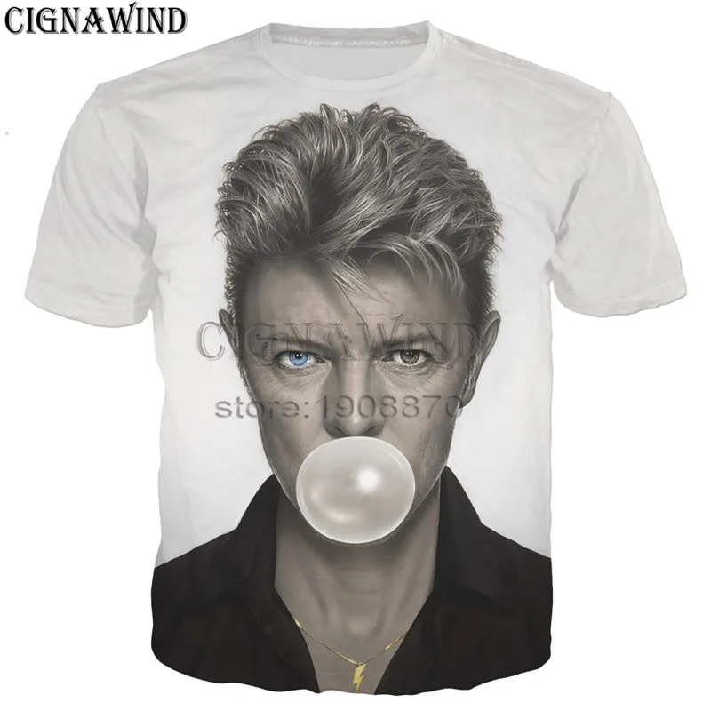 

New popular David Bowie t shirt men women 3D print fashion cool hip hop style short sleeve tshirt streetwear casual summer tops