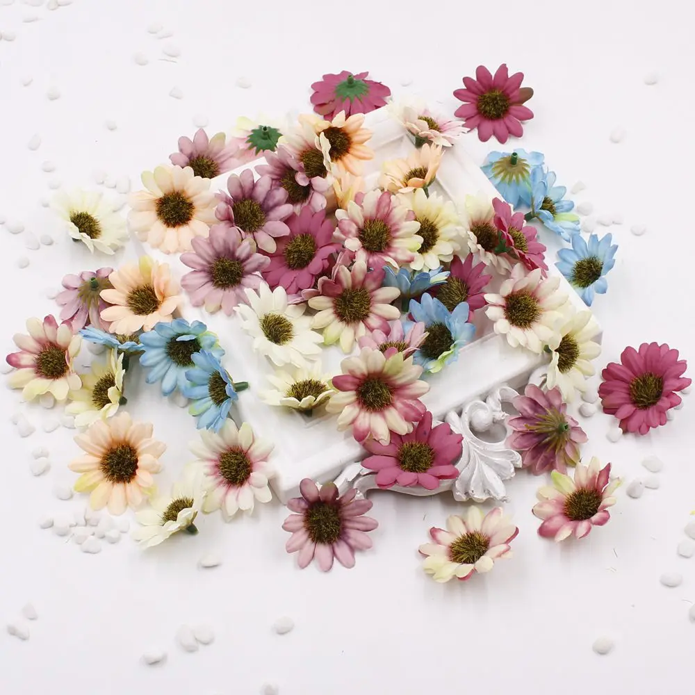

5PCS / lot Silk Artificial Flower Daisy Flower Flower DIY Wedding Decorative Collage Simulation Decorative Flower Sunflower