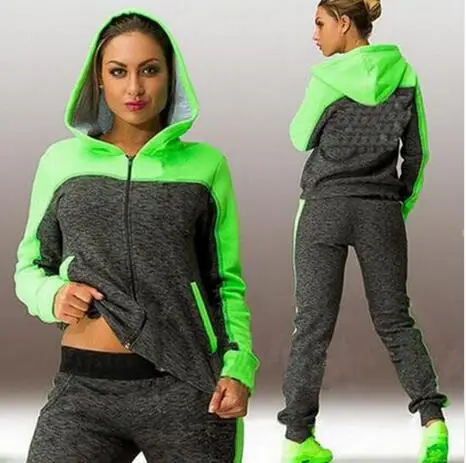 

2016 Brand Tracksuit Women Suit Hoodie Sweatshirt+Pant Femme Marque Survetement Sportswear 2pc woman Set