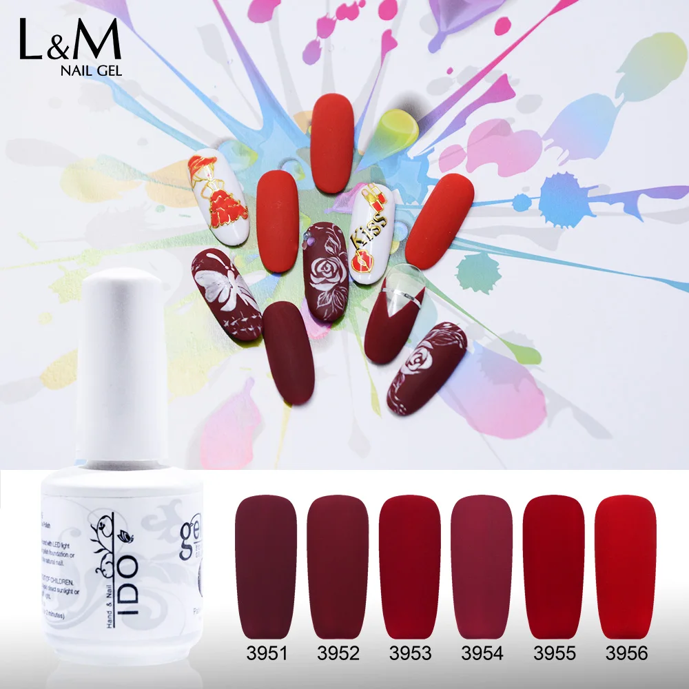 3 шт. в партии IDO Гель лак 15 мл Красная Серия матовый бархатный гель для ногтей не