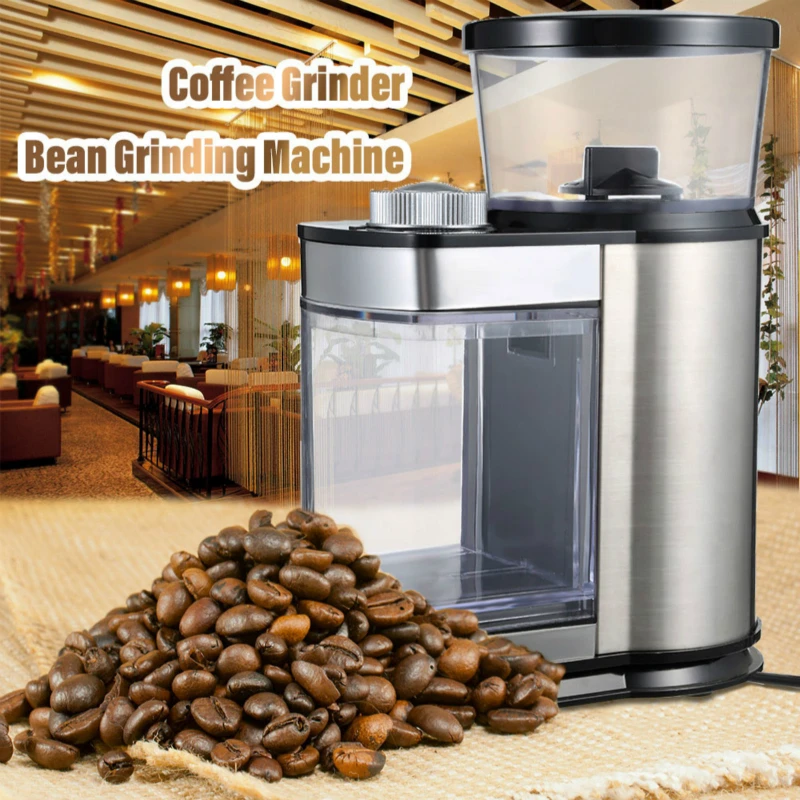

Electric Coffee grinder Coffee mill machine Stainless steel box Anti-jump Flat Wheel Grinding machine Coffee grinder