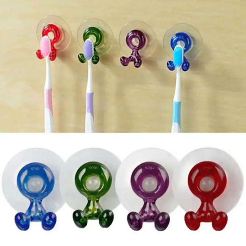 Animal Cute Cartoon Kids Suction Cup Toothbrush Holder Bathroom