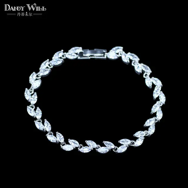 2018 Official Jewelry Aaa Cubic Zircon Leaf Shape Vintage Bride 2018 Official Jewelry Aaa Cubic Zircon Leaf Shape Vintage Bride Wedding Bracelet Bangle For
