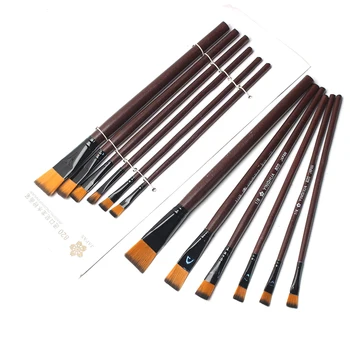 

6pcs/set Artist Nylon Paint Brushes Pen Painting Brush for Acrylic and Oil Stationery Art Supplies Office Accessories Brush Tool