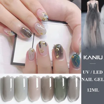 

KANIU New Arrival 15ml Jade Gray Nail Gel Lacquer UV LED Nail Gel Polish Ice Transparent UV Emanel Gel Manicure Hybrid Nail Art