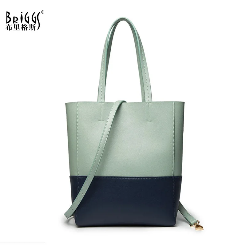 

BRIGGS Brand PU Leather Women Shoulder Bag Soft Leather Luxury Handbags Women Bags Designer High Quality Bucket Casual Tote