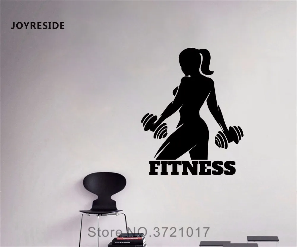 Us 5 17 25 Off Joyreside Woman Wall Barbell Workout Motivatio Decal Vinyl Sticker Gym Grils Bedroom Dorm Room Interior Training Decoration A062 In