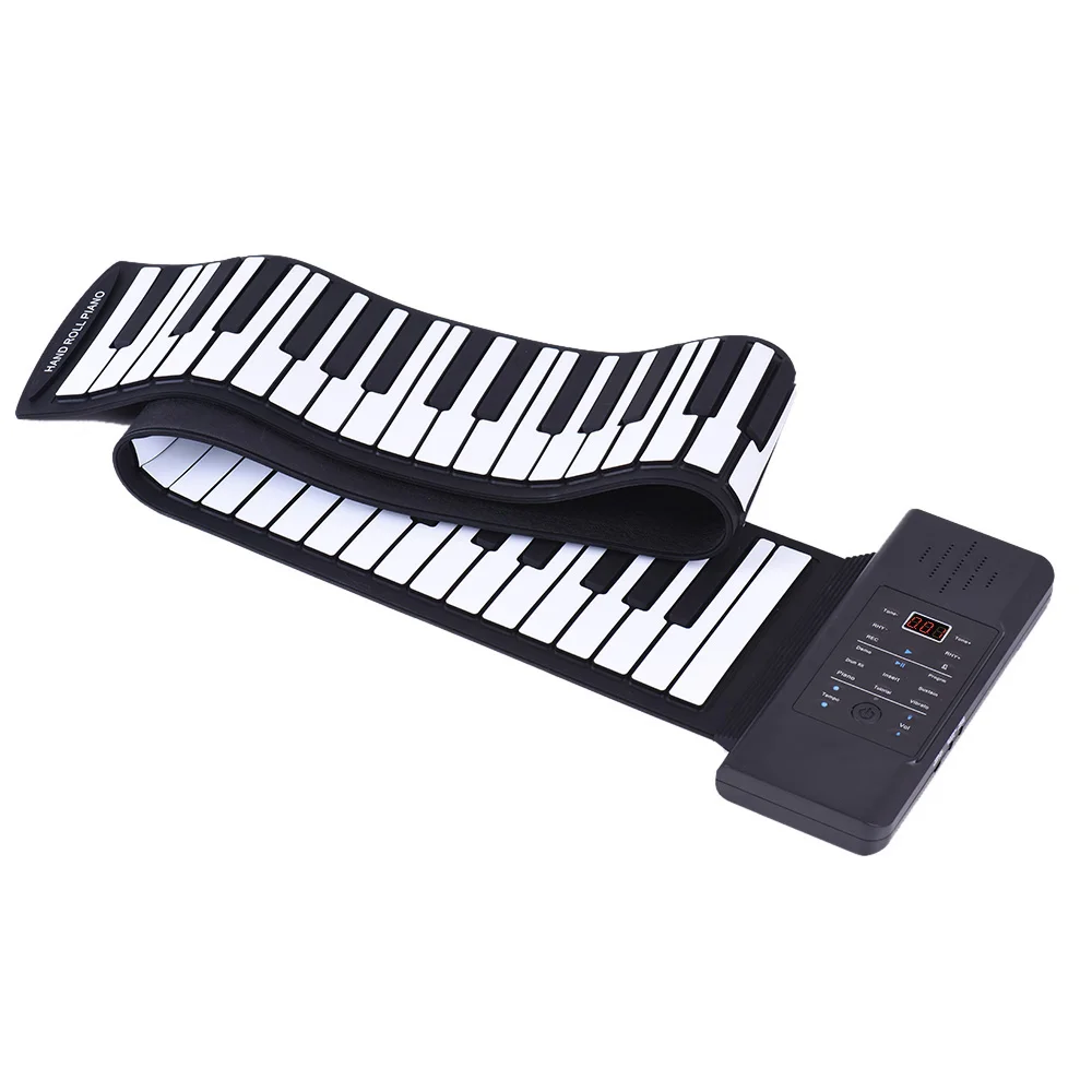 Кремниевая 88 клавишная ручная рулонная пианино электронная USB клавиатура Встроенный литий-ионный аккумулятор и громкий динамик с одной педалью EU/US PLUG