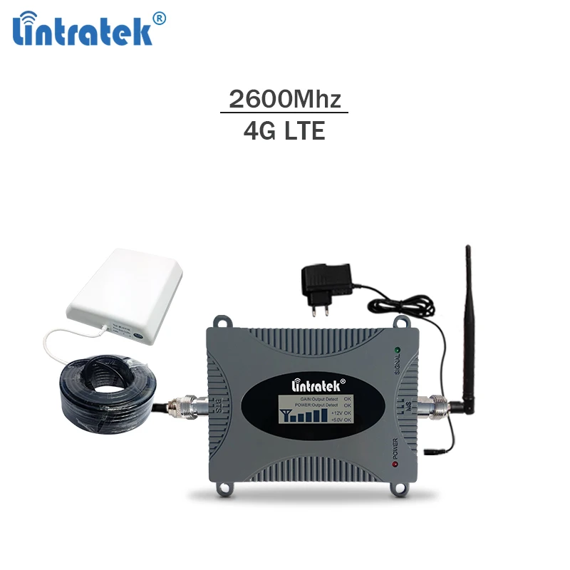 

Lintratek 4g booster 2600Mhz LTE celullar signal repeater 2600 cellphone signal amplifier 65 dBi with LCD display full kit #5.4