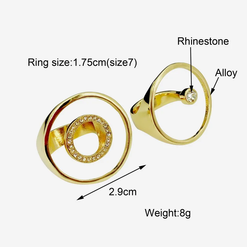 F. J4Z Брендовое дизайнерское кольцо на палец для женщин, рок Круглый Круг, верхние кольца, стразы, женские кольца, ювелирные изделия anillos de mujeres