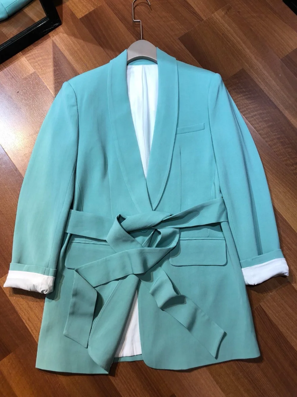 2019 новые женские высокого качества Модные Длинные рукава однотонный лацкан пальто 0416