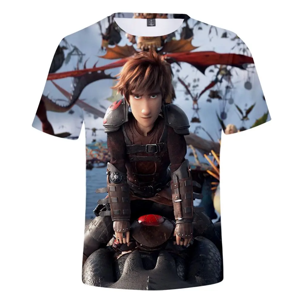 

3-20 How To Train Your Dragon T Shirts 3d Full Printing T Shirt Kids Funny Short Sleeve Summer Tee Girls Tops childen Tshirt