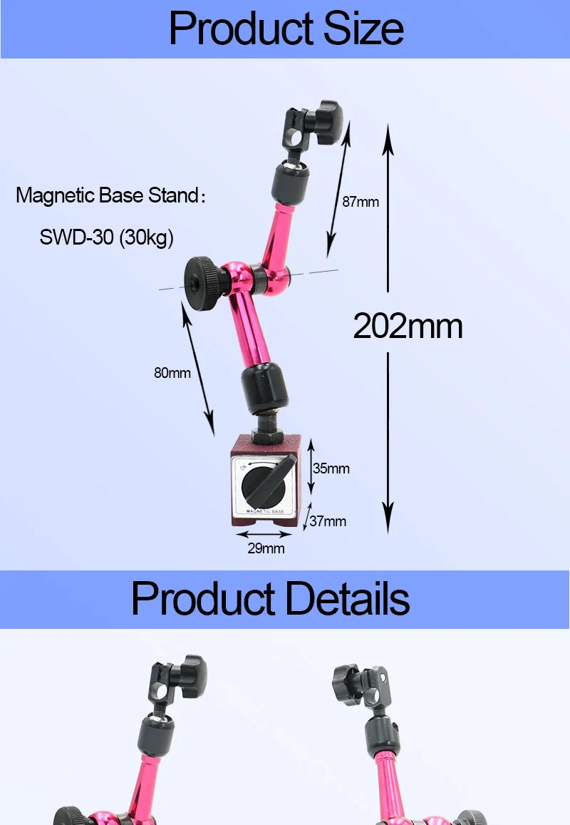 SHAHE магнитное усилие 30 кг Мини Универсальный гибкий магнитный держатель подставка и циферблат тестовый индикатор инструмент для циферблата индикатор