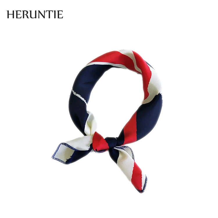 

New women Brand Square Scarf bandanas Women Vintage Skinny scarves Retro printed Head Neck Silk Satin Scarf neckerchief