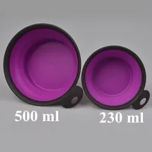 500 мл миски для собак маленькая миска для домашних животных силиконовая складывающаяся миска для домашних животных портативная питьевая вода для собак корм E12