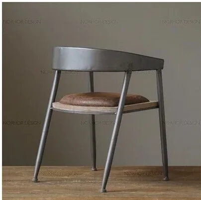 Iron bars do the old retro dinette antique wood chair parlor chair back