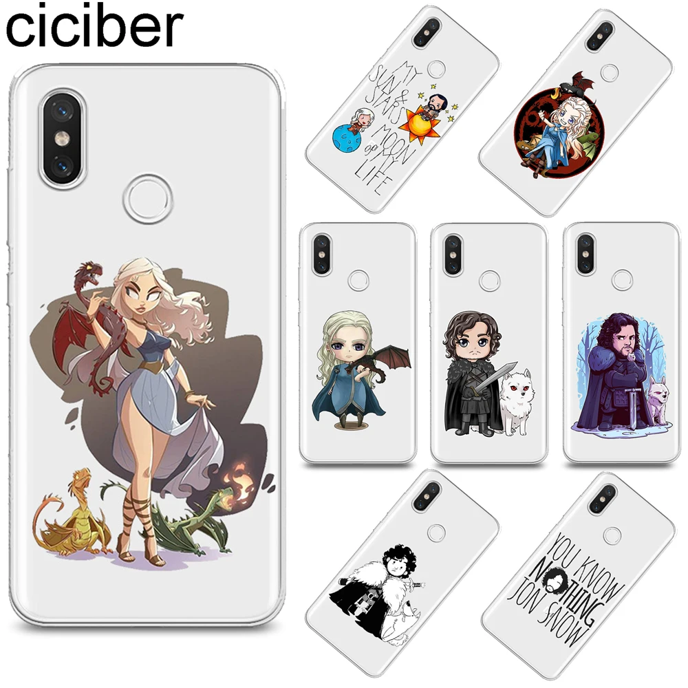 

ciciber Game Thrones for Xiaomi 9 8 6 5 A2 A1 X 5C 5S Plus Lite SE PocoPhone F1 Soft Case TPU for Xiaomi MIX MAX 3 2 2s Pro Capa