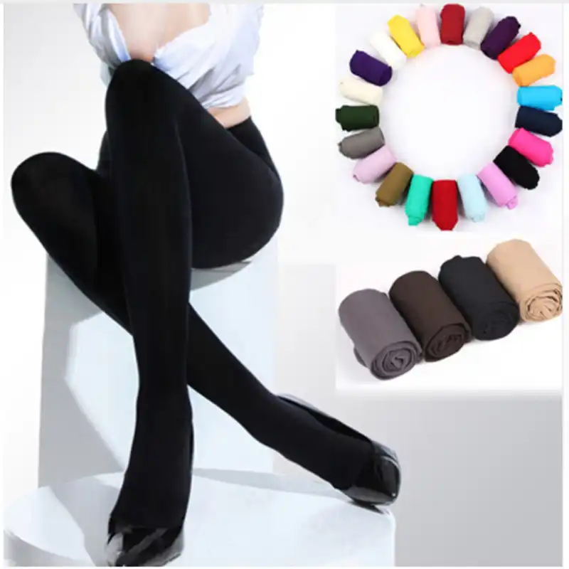 120d Autumn Winter Women Sexy Pantyhose Solid Slim Stockings Footed