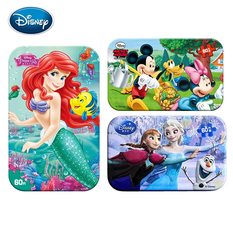 Пазл из металлической коробки Disney Деревянные Игрушки для раннего обучения 60 штук