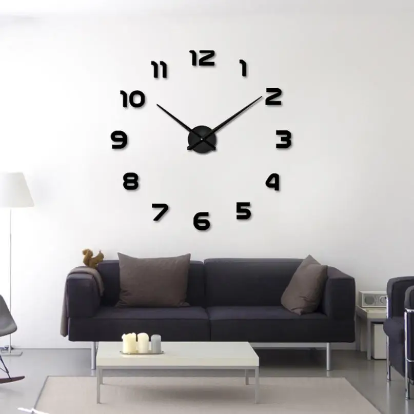 Современная мода DIY большой 3D Номер зеркало настенные стикеры Большие часы домашний декор художественные часы Прямая wu4 30