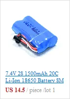 7,4 V 2S 1500mAh 15C литий-ионный аккумулятор SM-3P разъем для радиоуправляемой модели багги автомобиль грузовик Truggy катер