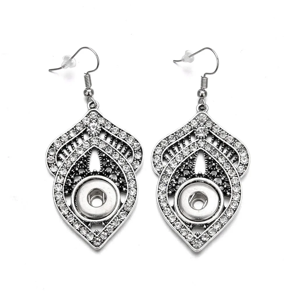 High Quality DIY Snap Jewelry Antique Silver Plated Crystal 12mm Snaps