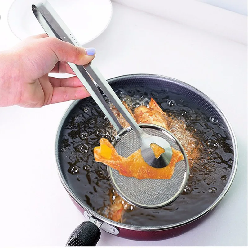 Food Tong Stainless Steel Strainer 2732 Kitchen Filter Mesh Spoon Fried