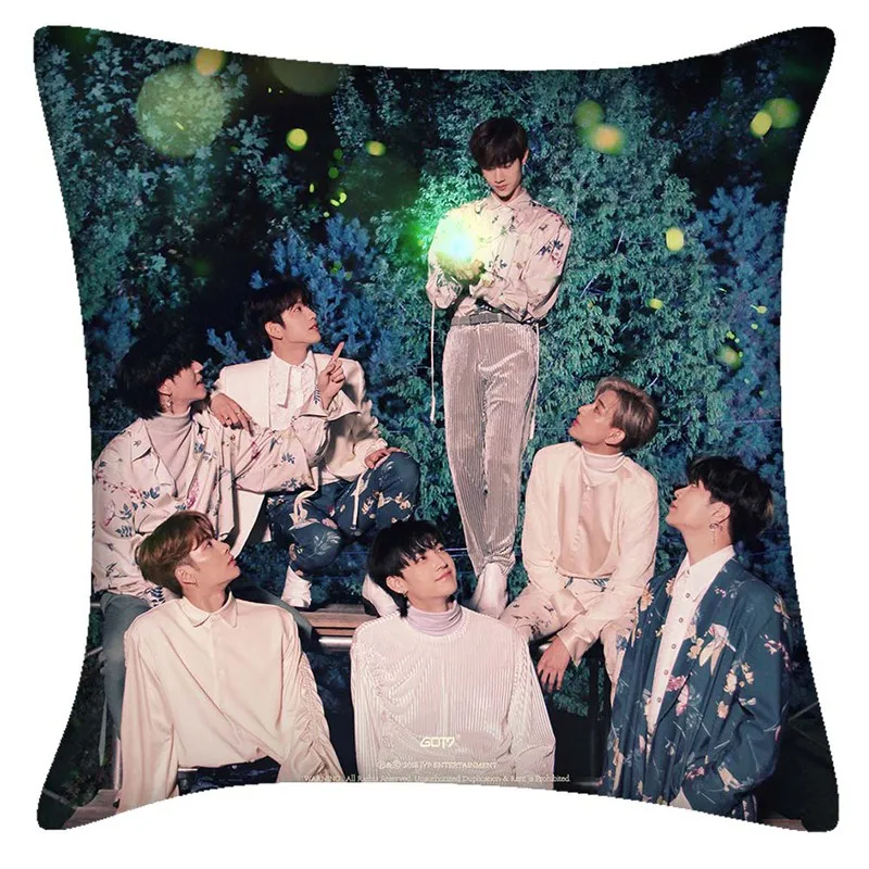 

2019 GOT7 Pillow Case For Home Decorative Pillows Cover Invisible Zippered Throw PillowCases 40X40CM