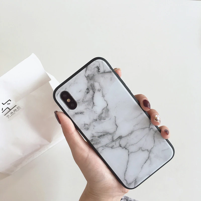 GlamPhoneCase модный мраморный стеклянный чехол для телефона iPhone11Pro XS Max XS XR 8 8plus 7 7plus 6/6s Plus жесткий чехол