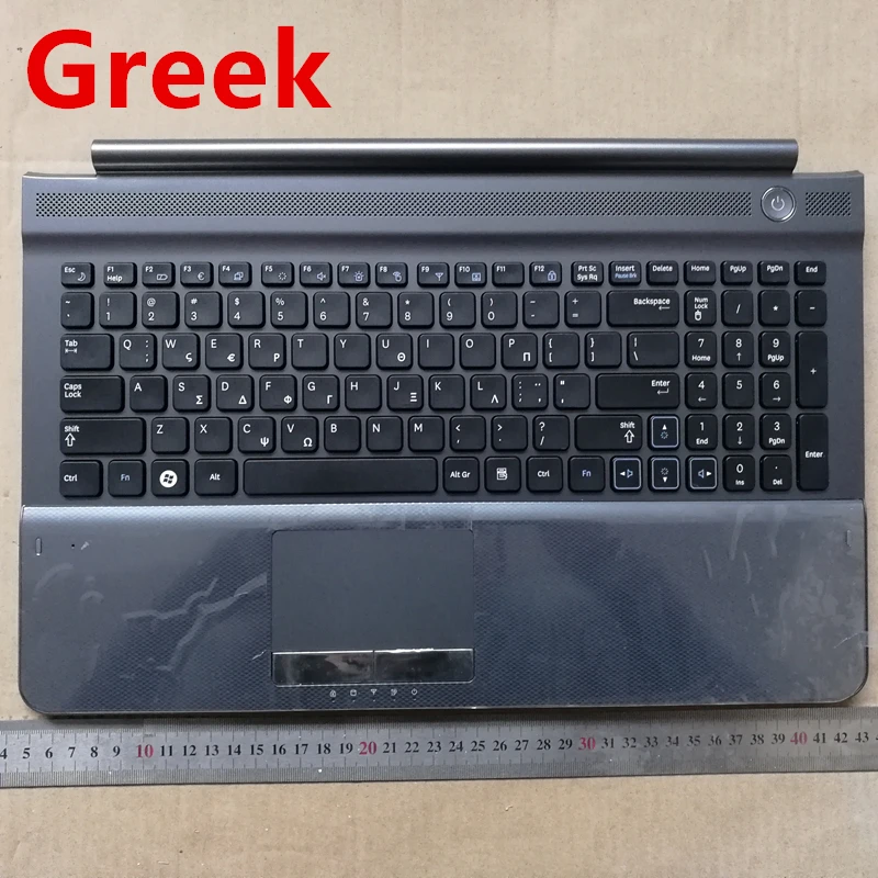 Греческая раскладка новая клавиатура для ноутбука с тачпадом Упор для рук для samsung RC510 RC520 BA75-02835H