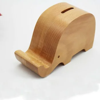 

Children's elephant wooden piggy bank coin box can be customized DIY personalized custom wood jewelry 3