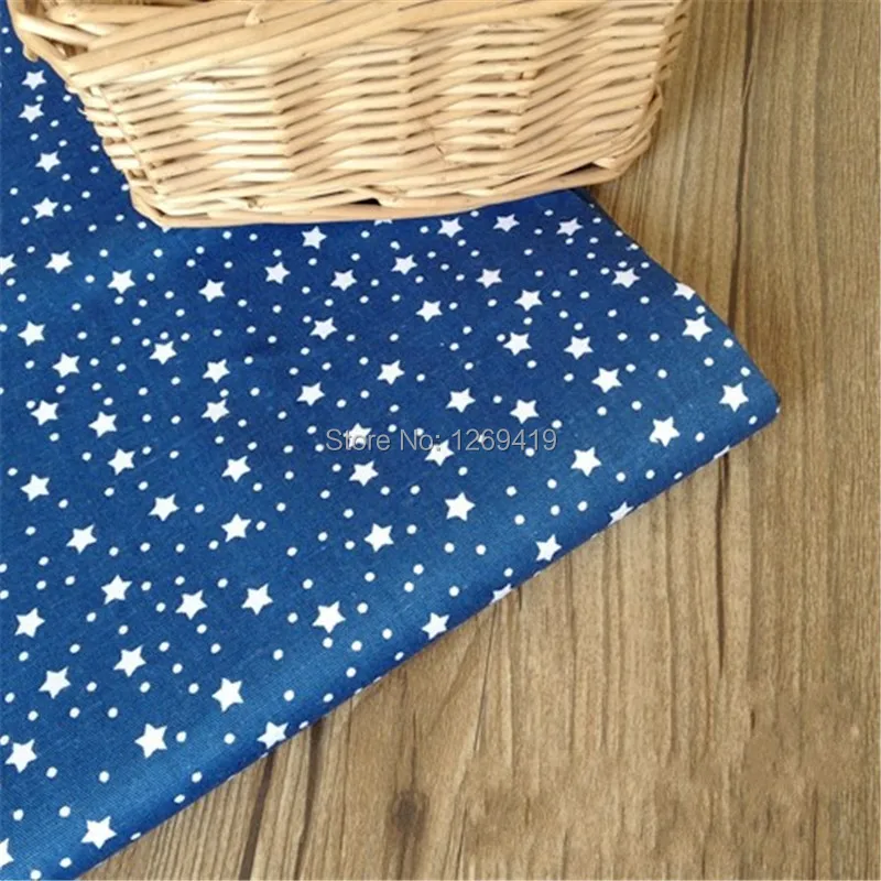 

Syunss Navy Blue Aom & Kong Print Cotton Fabric Telda DIY Tissue Patchwork Telas Sewing Baby Toy Quilt Bedding Textile Tecido
