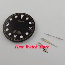 30,4 мм corgeut черный циферблат Fit ETA 2824 2836 Miyota 8215 автоматический механизм розовое золото Часы Marks циферблат с стрелками D97