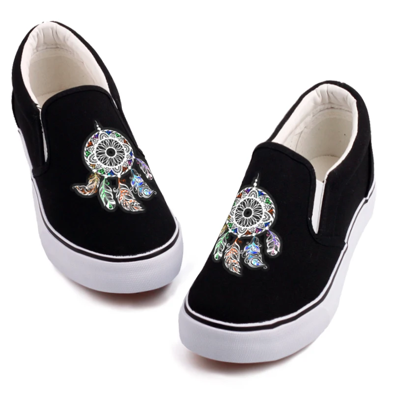 

Indigenous African Crown of Eagle Feather Print Canvas Loafers Shoes Customize Graffiti Africa Women Flats Walking Shoes Slip-On