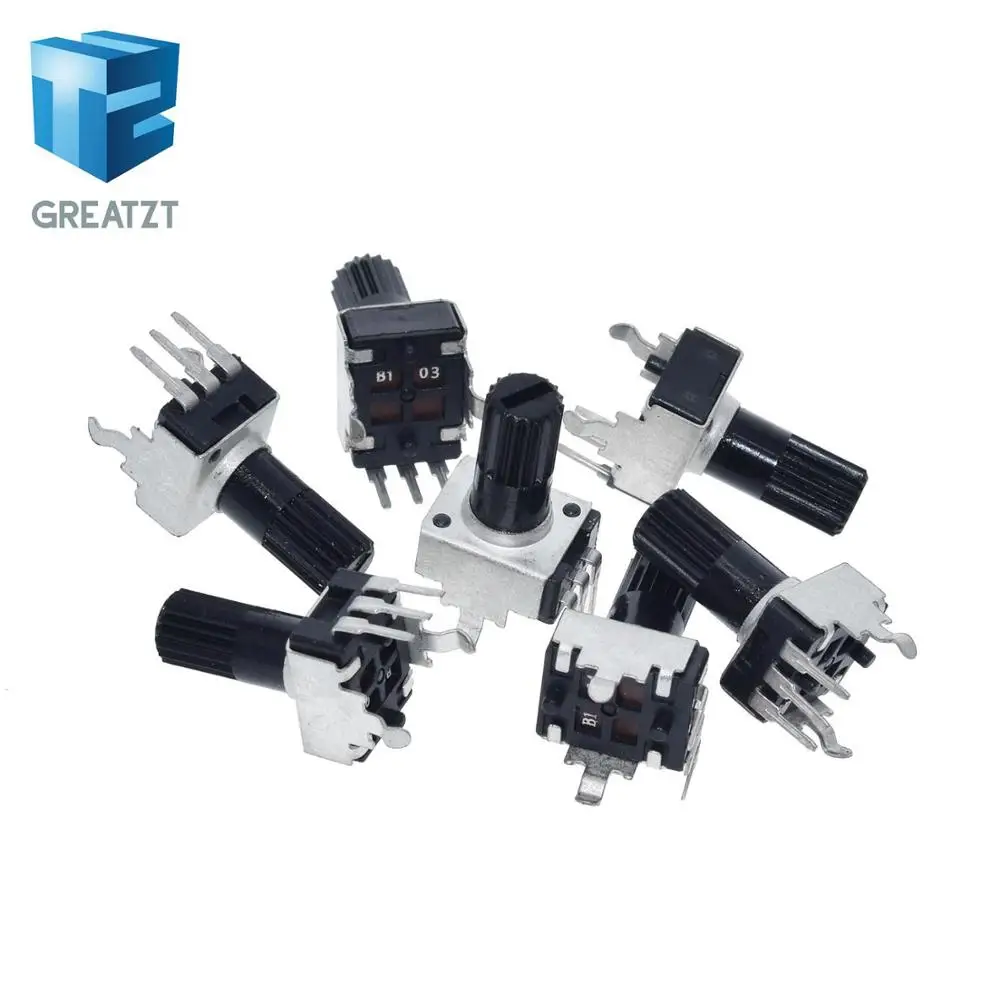 GREATZT 10pcs Rv09 Vertical 12.5mm Shaft 1k 2k 5k 10k 20k 50k 100k 0932 ...