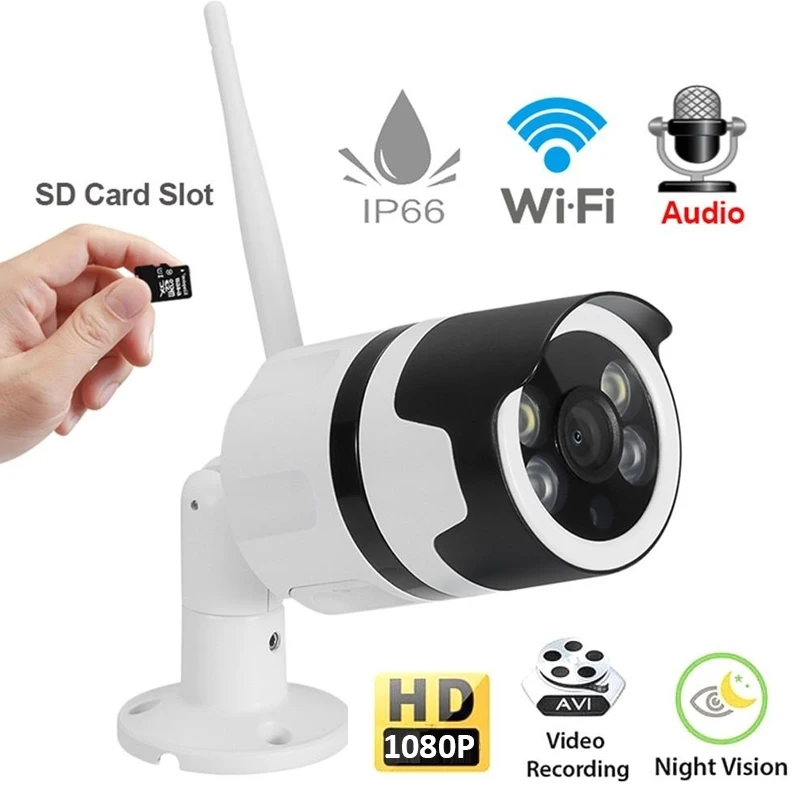 

2.0MP 1080P Full HD WiFi IP Camera Support TF Card Two-way Voice Motion Detector Night Vision Network Wireless IP Camera
