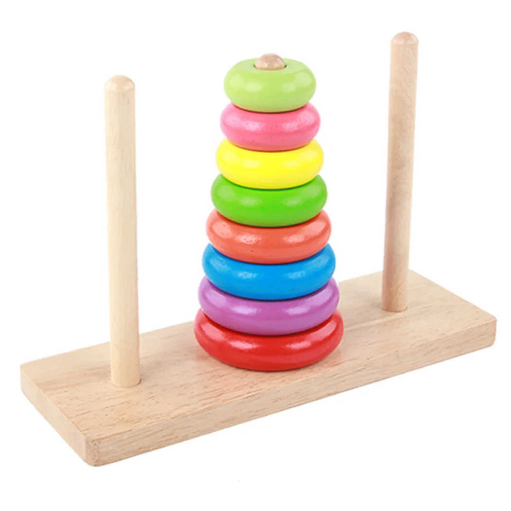 Деревянные игрушки Hanno Радуга Пирамида детские образовательные игрушки семицветные кольца дети несколько колец детская складывающаяся игрушка
