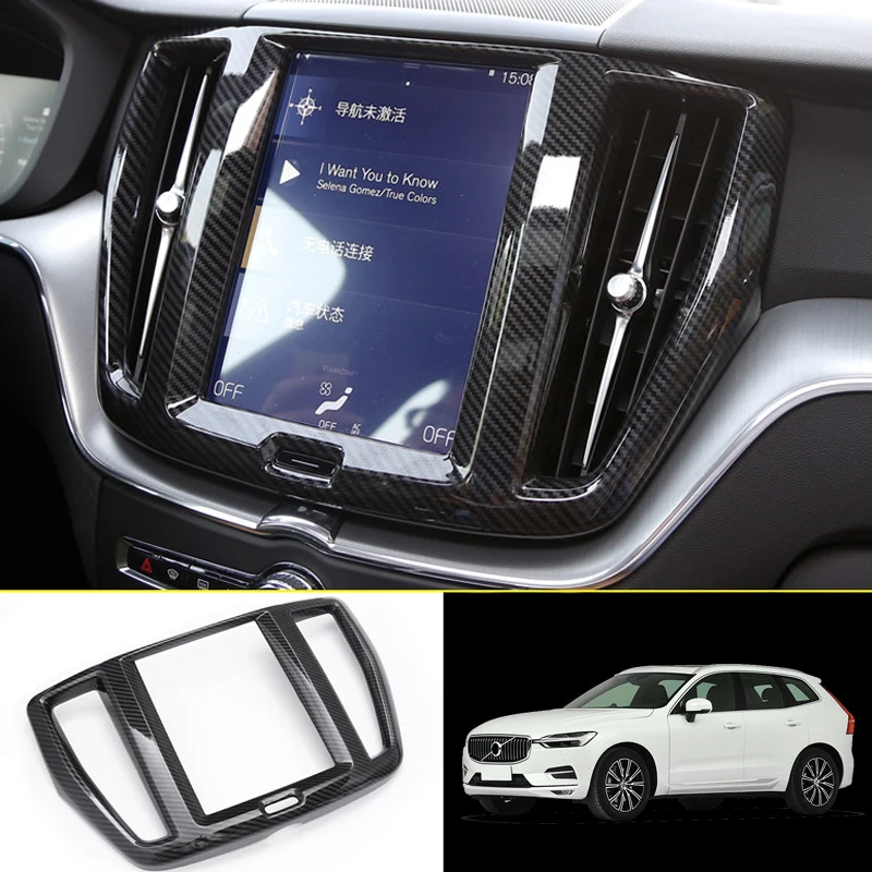 

Car Middle Console Navigation Decorative Frame Cover Trim For Volvo XC60 2018 ABS Sticker Auto Accessories Car Styling