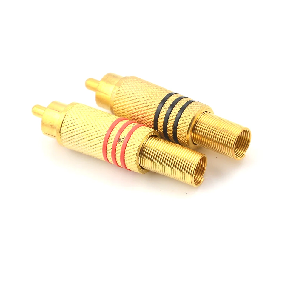 10 шт. позолоченный RCA Соединительный аудио штекер|Соединители| |