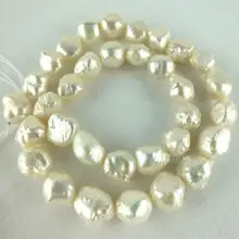 10x12 мм белые бусины из пресноводного жемчуга 14''