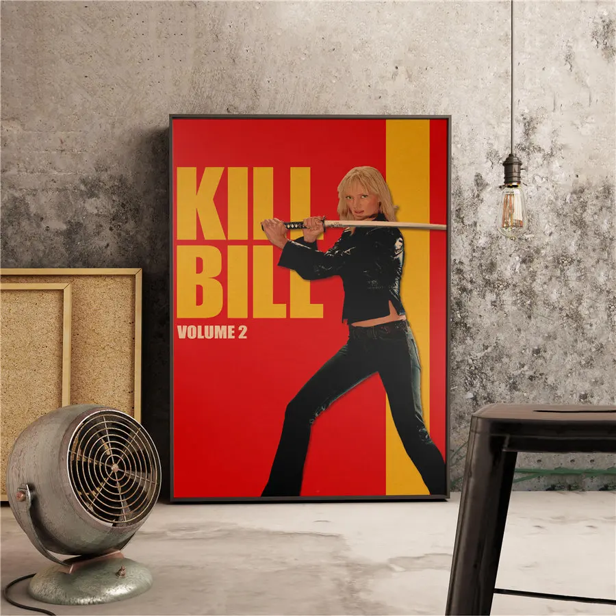 Плакат с фильмом "KILL BILL", винтажная живопись, Настенная Наклейка для дома, кафе, бара, античное украшение, Классический плакат с фильмом, 45,5x31,5 см - Цвет: Фиолетовый