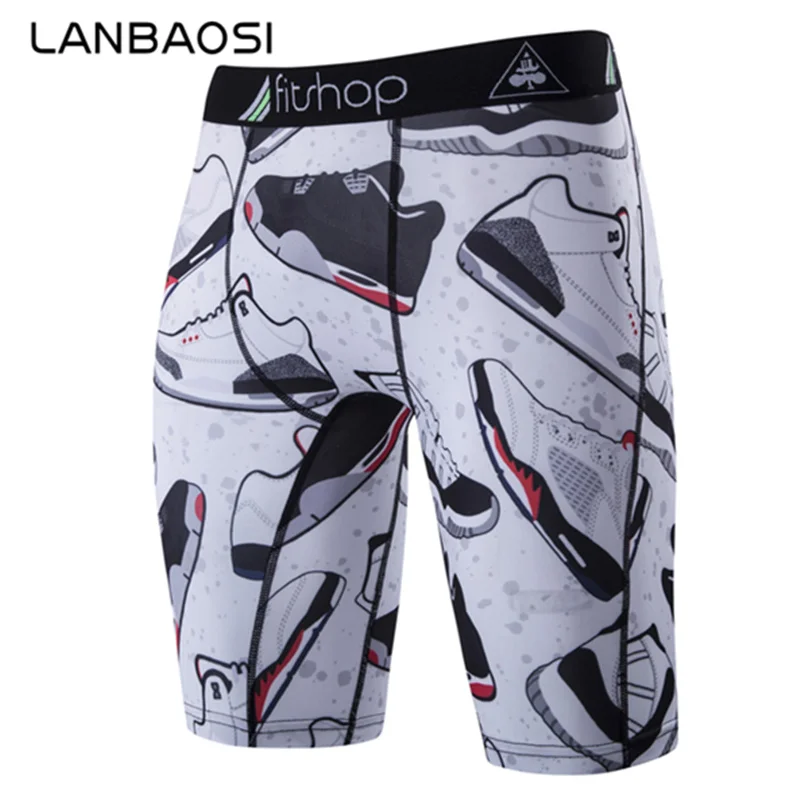 LANBAOSI Обувь Printed Compression Шорты для женщин плотно мужские Баскетбол Бег Краткости