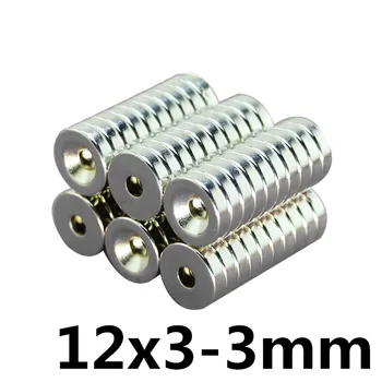 

10pcs Ring Block Craft Permanet Magnet Powerful Rare Earth Ndfeb Neodymium Magnets 12mm x 3mm Hole 3mm N35