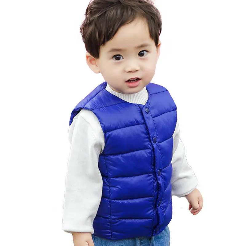 

Children's Vest New 1-5 Yrs Autumn Winter Warm Vest Boys Girls Clothes Round Neck Fashion Vest Baby Down Cotton Sleeveless Coat