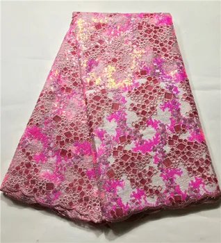 

Popular flower embroidery French tulle mesh lace fabric for making dress VNH25(5yards/pc)