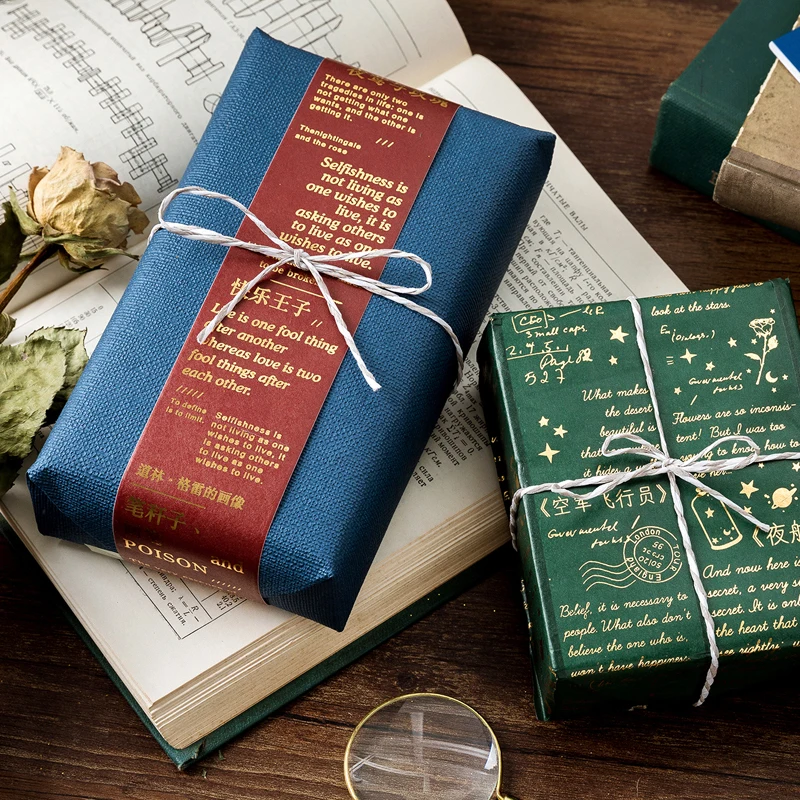 Винтажный Шекспир Маленький принц бронзированные и бумажные ленты серии руководство дневник DIY текст выпуска декоративные наклейки