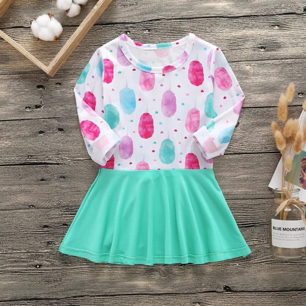 

1-6 Years Girls Autumn Long Sleeve Dress Clothing Child Costume Cotton Toddler Baby Dot Printed Dresses Kids Casual Clothes
